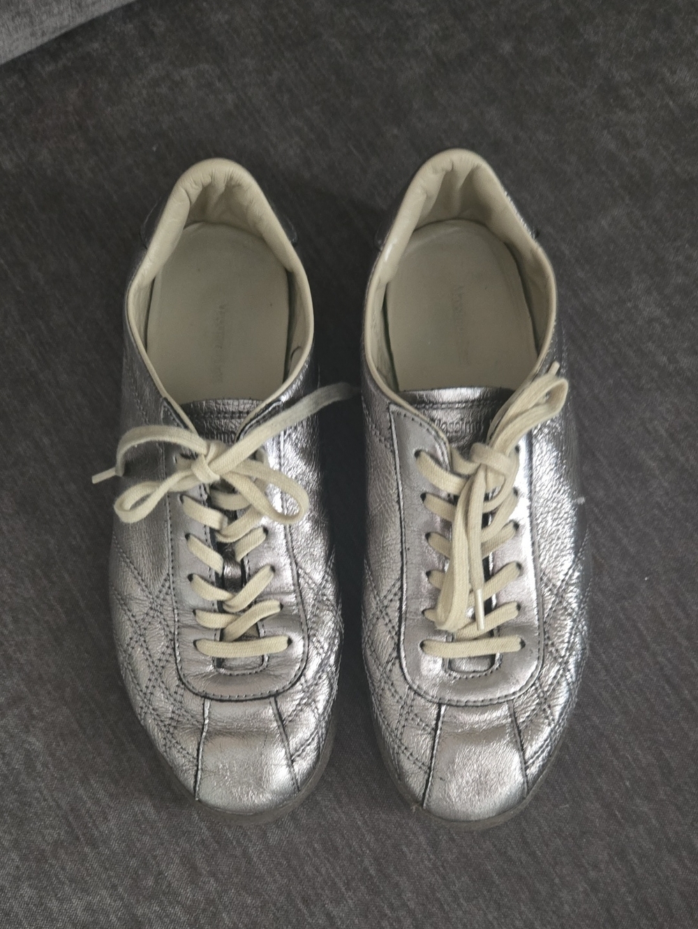 Metallic Silver Women's Athletic Sneakers